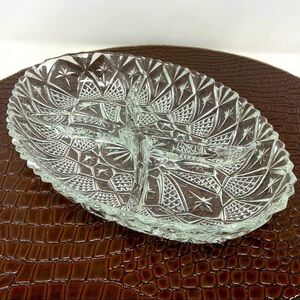 Vintage French Veropa Moldavia 4-part Divided Appetizer Glass